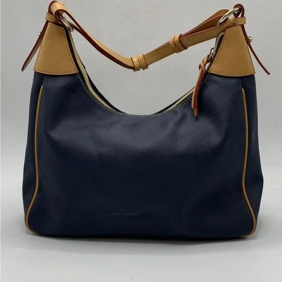 Dooney Bourke Navy Blue Pebble Grain Rebecca Hobo Bag - Picture 4 of 14